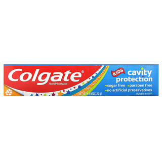 Colgate, Enfants, Dentifrice au fluorure pour la protection contre la carie, Bubble Fruit, 130 g