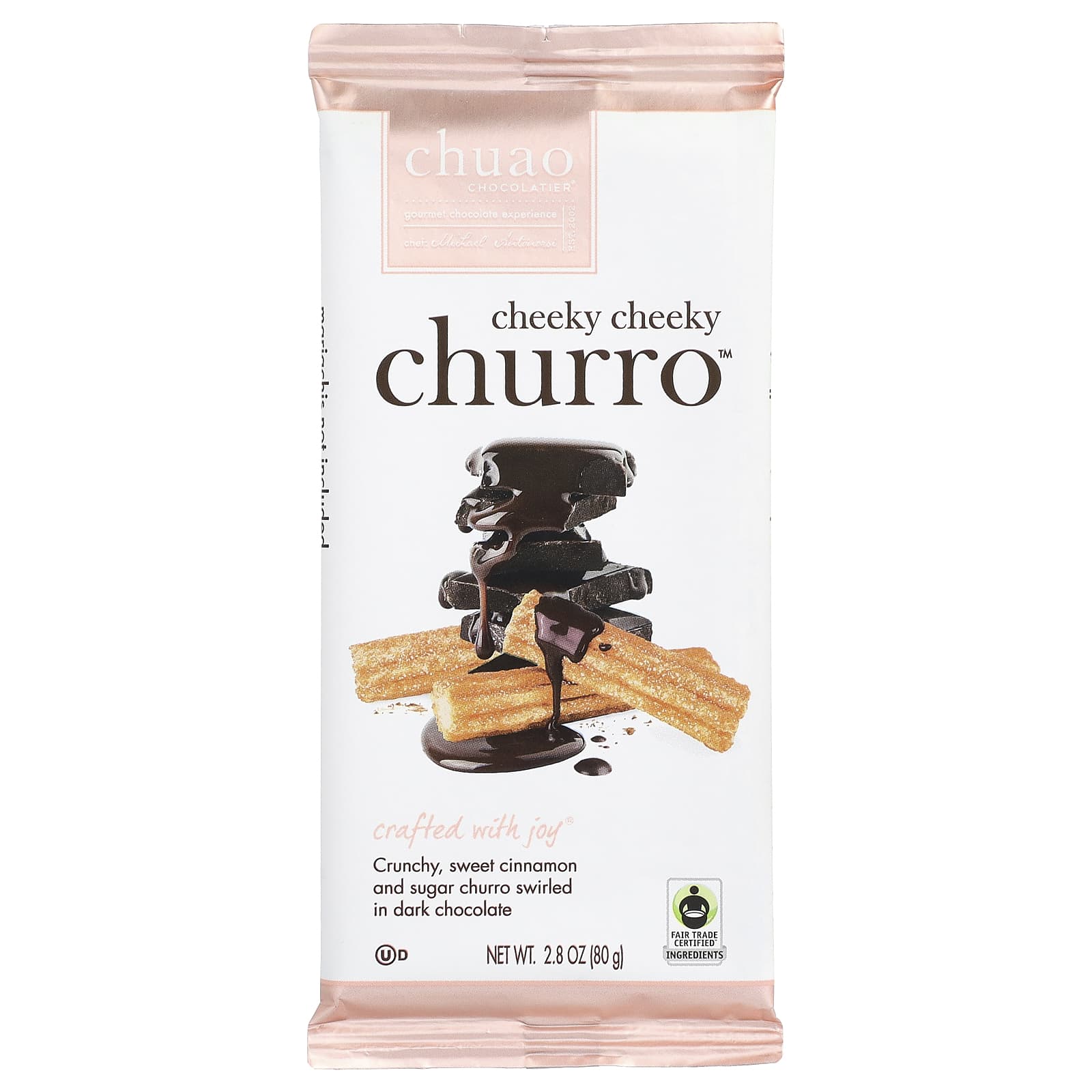 Chuao Chocolatier, темный шоколад, Cheeky Cheeky Churro™, 80 г (2,8 унции)