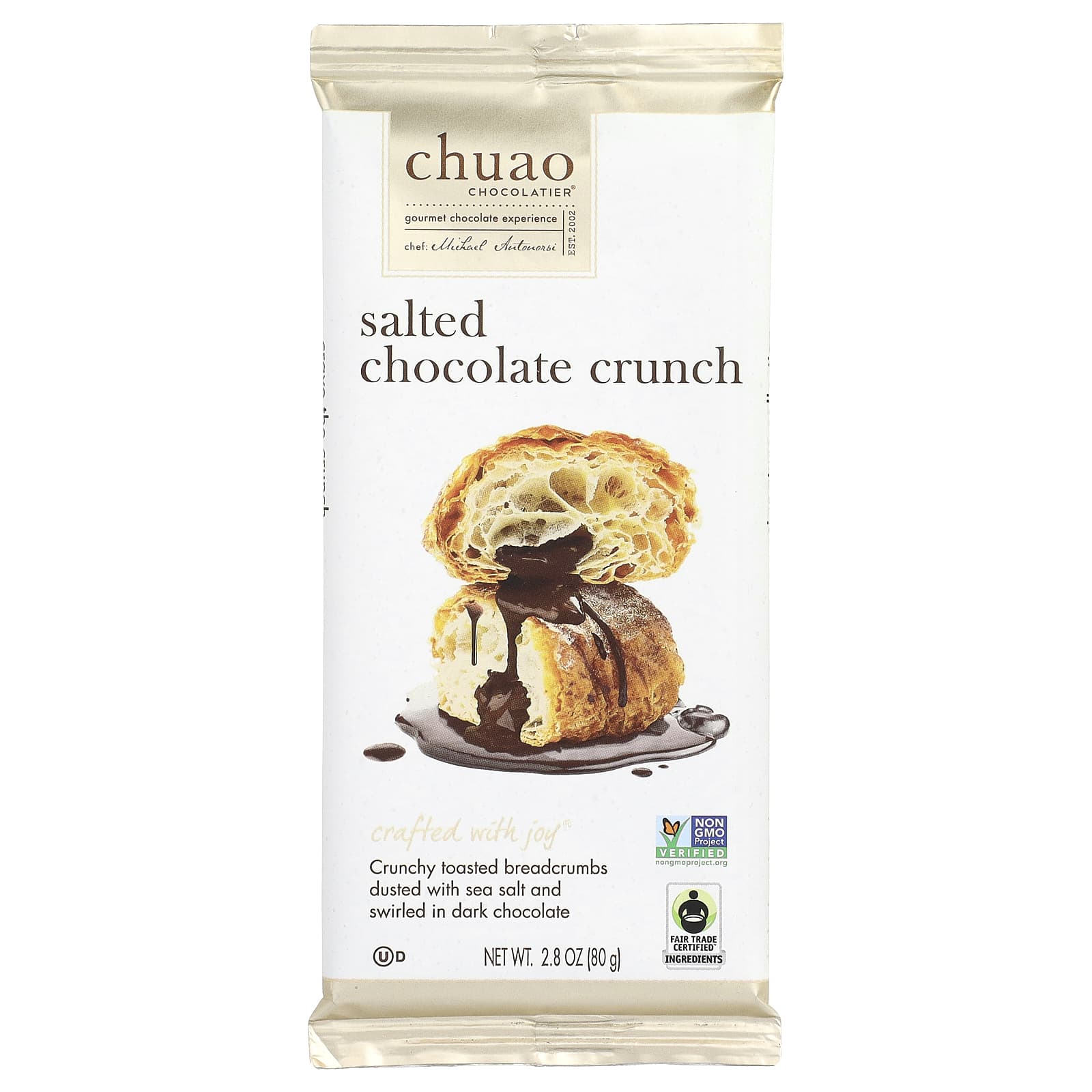 Chuao Chocolatier, темный шоколад, плитка с соленым шоколадом, 80 г (2,8 унции)