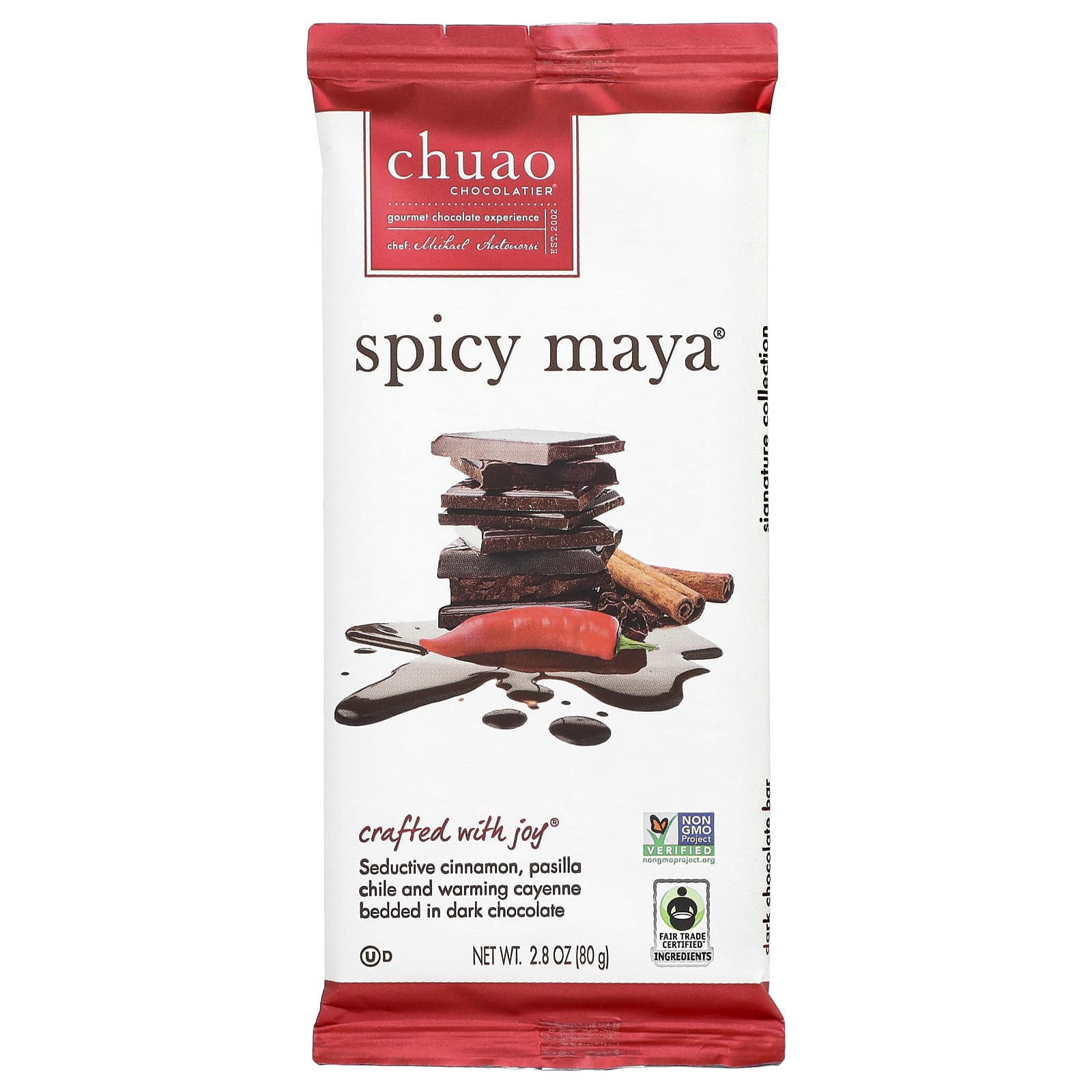 Chuao Chocolatier, темный шоколад, Spicy Maya®, 80 г (2,8 унции)