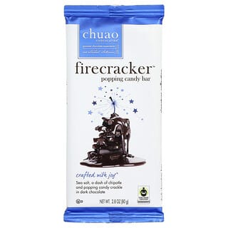 Chuao Chocolatier‏, لوح شوكولاتة داكنة ، Firecracker ™ حلوى تفرقع ، 2.8 أونصة (80 جم)