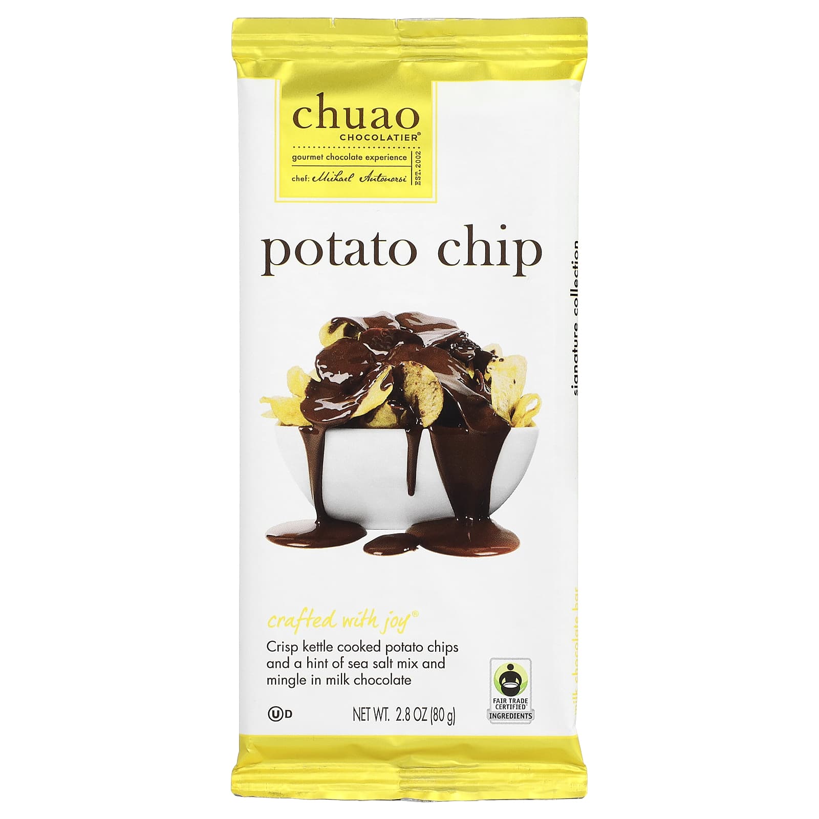 Chuao Chocolatier, молочный шоколад, с картофельными чипсами, 80 г (2,8 унции)