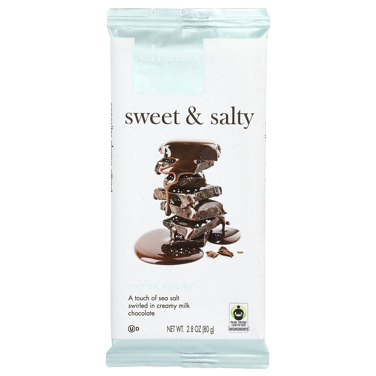 Chuao Chocolatier, молочный шоколад, сладкий и соленый, 80 г (2,8 унции)