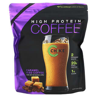 Chike Nutrition, Холодный кофе с высоким содержанием протеина, карамель, 420 г (14,8 унции)