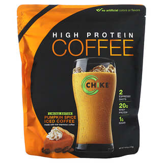 Chike Nutrition, Café helado con alto contenido de proteínas, Especias de calabaza`` 413 g (14,6 oz)