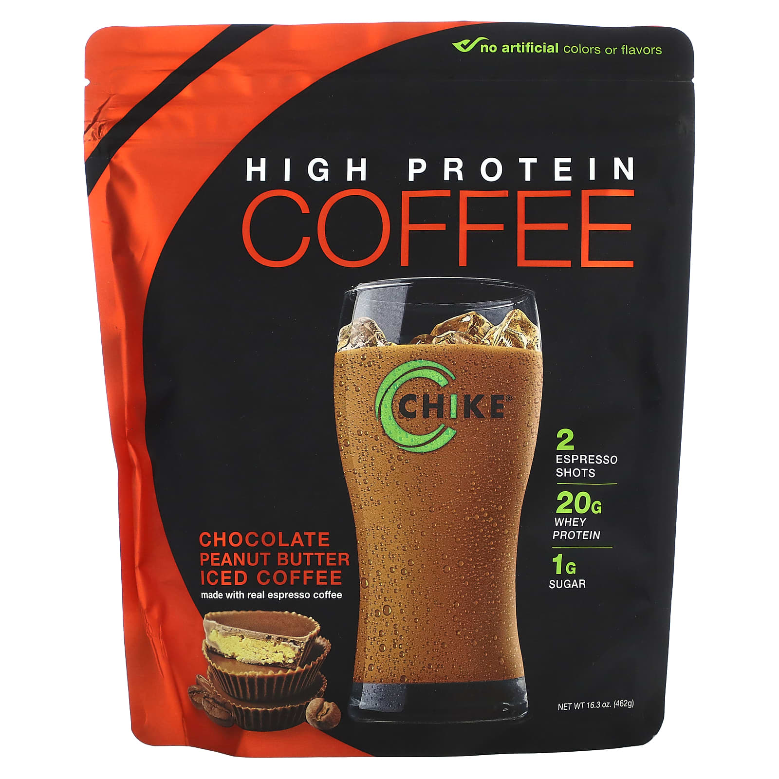 Chike Nutrition, High Protein Iced Coffee, Chocolate Peanut Butter, 16.