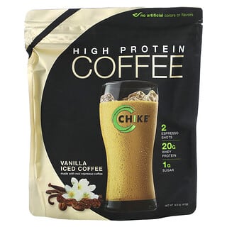 Chike Nutrition, ハイプロテイン アイスコーヒー、バニラ、413g（14.6オンス）