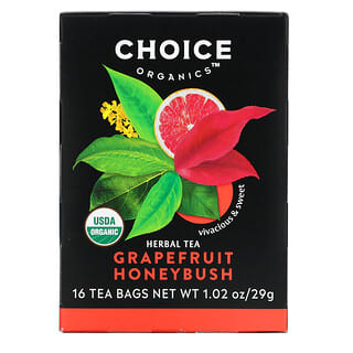 Choice Organic Teas, شاي أعشاب ، جريب فروت بالعسل ، خالٍ من الكافيين ، 16 كيس شاي ، 1.02 أونصة (29 جم)
