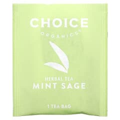 Choice Organic Teas, Tisane, Sauge à la menthe, Sans caféine, 16 sachets de thé, 29 g