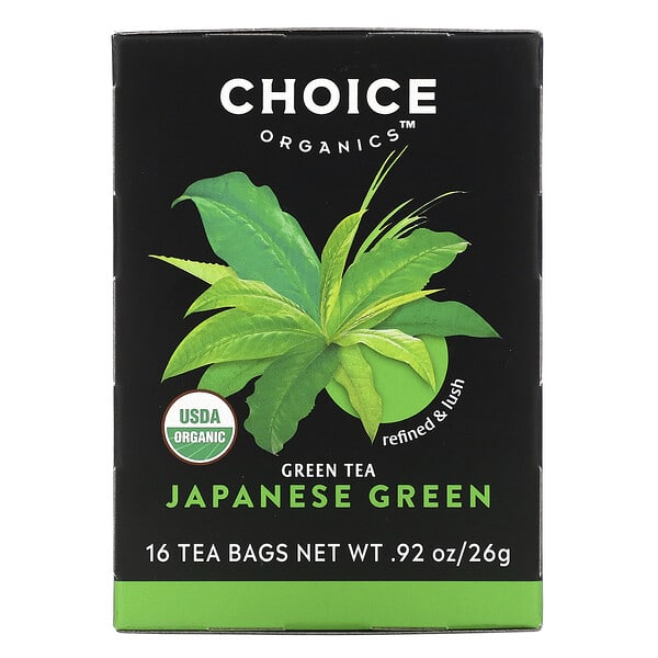 Choice Organic Teas‏, شاي أخضر ياباني، 16 كيساً من الشاي، 0.92 أونصة (26 جم)
