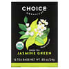 Choice Organic Teas, Té verde, Verde jazmín, 16 bolsitas de té, 24 g (0,85 oz)