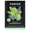 Choice Organics, 허브차, 순수 페퍼민트, 카페인 무함유, 티백 16개, 17g(0.60oz)