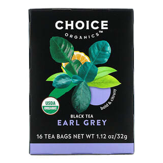 Choice Organic Teas, Black Tea, Earl Grey, 16 Tea Bags, 1.12 oz (32 g)