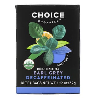 Choice Organic Teas, 紅茶，有機無因格雷伯爵茶，無咖啡萃取，16 茶包，1.12 盎司（32 克）