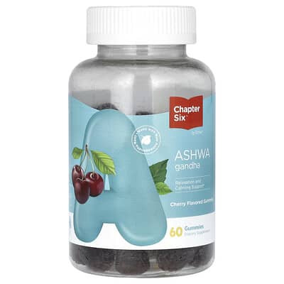 Chapter Six, Ashwagandha Gummies, Cherry Flavor, 300 mg, 60 gummies (150 mg each gummy)