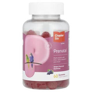 Chapter Six, Prenatal Gummies, pränatale Fruchtgummis, Traube, 60 Fruchtgummis