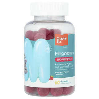 Chapter Six, Magnesium Gummies, zuckerfrei, Himbeere, 60 Fruchtgummis