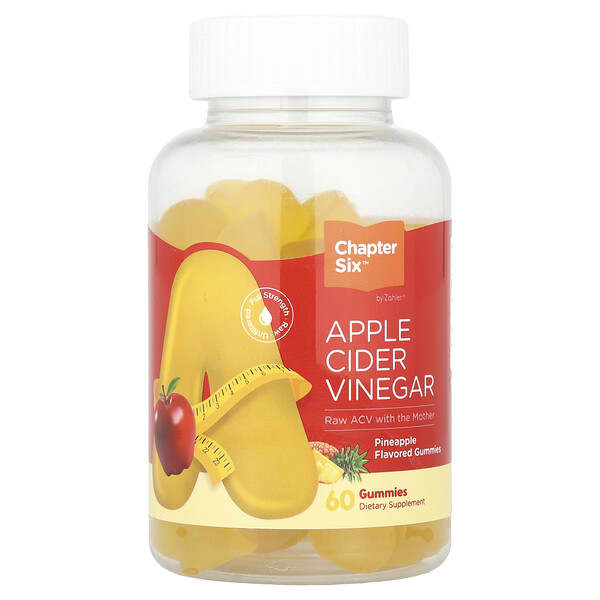 Apple Cider Vinegar Gummies, Pineapple, 60 Gummies (250 mg per Gummy)