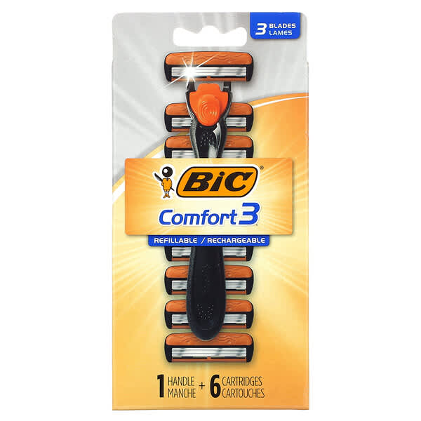 BIC, 컴포트 3, 손잡이 1개, 카트리지 6개