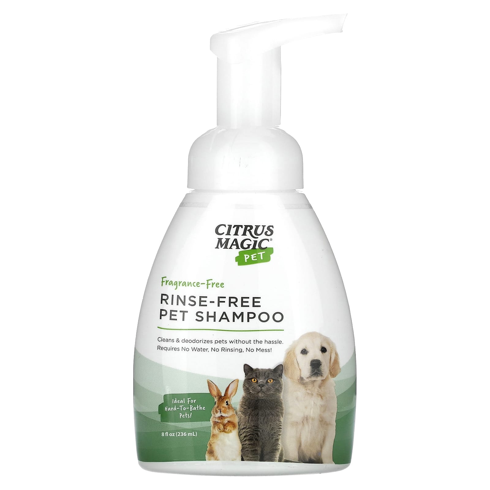 Citrus Magic, Pet, RinseFree Pet Shampoo, FragranceFree, 8 fl oz (236 ml)