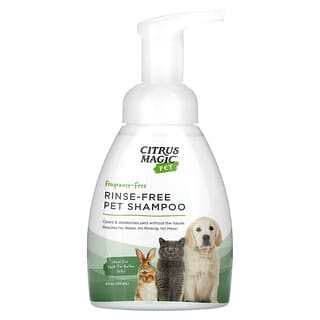 Citrus Magic, Pet, Rinse-Free Pet Shampoo, Fragrance-Free, 8 fl oz (236 ml)