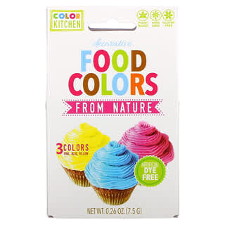 ColorKitchen, Decorativo, Colorantes alimenticios de la naturaleza, 3 sobres de color, 2,5 g (0,088 oz) cada uno