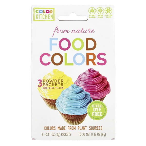 ColorKitchen, Food Colors From Nature, Multi-Color, 3 Powder Packets, 0.11 oz (3 g) Each