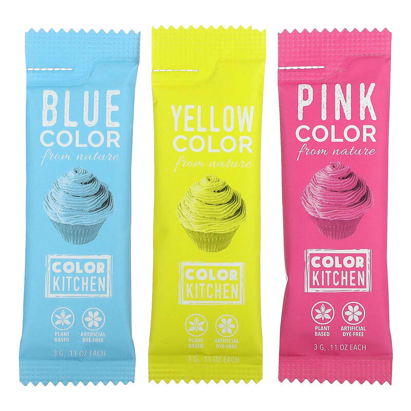 Colorant alimentaire naturel x 3 Bleu / jaune / pourpre - Colorant  alimentaire - Creavea