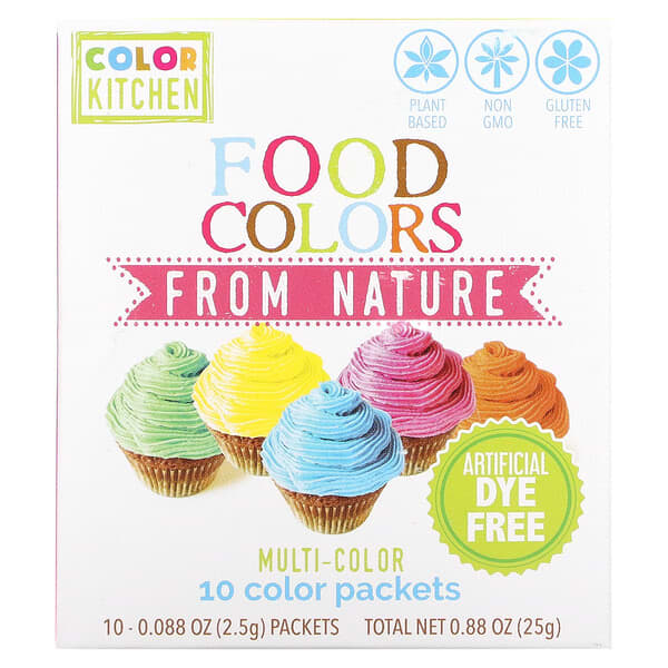 ColorKitchen‏, ملون طعام طبيعي بألوان متعددة، 10 أكياس، 0.088 أونصة (2.5 جم) لكل كيس