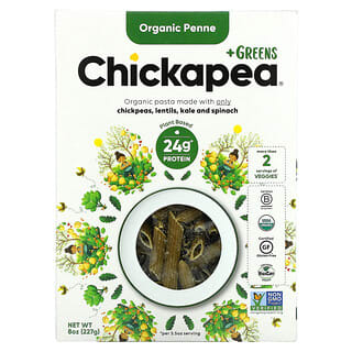 Chickapea, Органический пенне + зелень, 227 г (8 унций)
