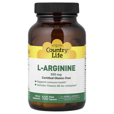 Country Life, L-Arginine, 100 Vegan Capsules
