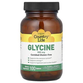 Country Life, Glicyna, 500 mg, 100 tabletek