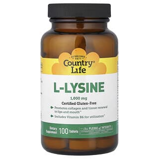 Country Life, L-赖氨酸，1000 毫克, 100 片