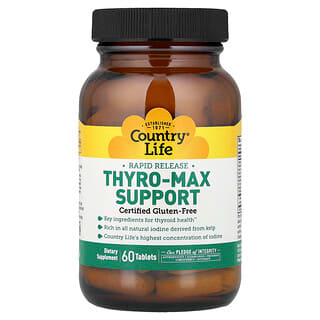 Country Life, Thyro-Max Support s rýchlym uvoľňovaním, 60 tabliet
