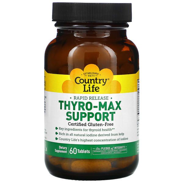 Country Life, Rapid Release Thyro-Max Support, Schilddrüsenunterstützung, 60 Tabletten