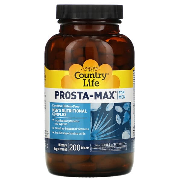 Country Life, Prosta Max para hombres, 200 comprimidos (Producto descontinuado) 