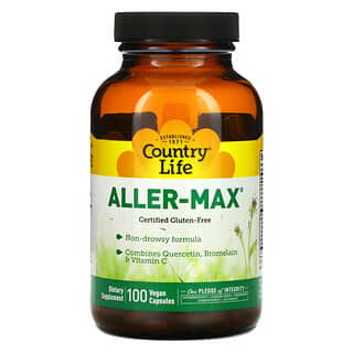 Country Life, Aller-Max, с кверцетином, бромелаином и витамином С, 100 вегетарианских капсул