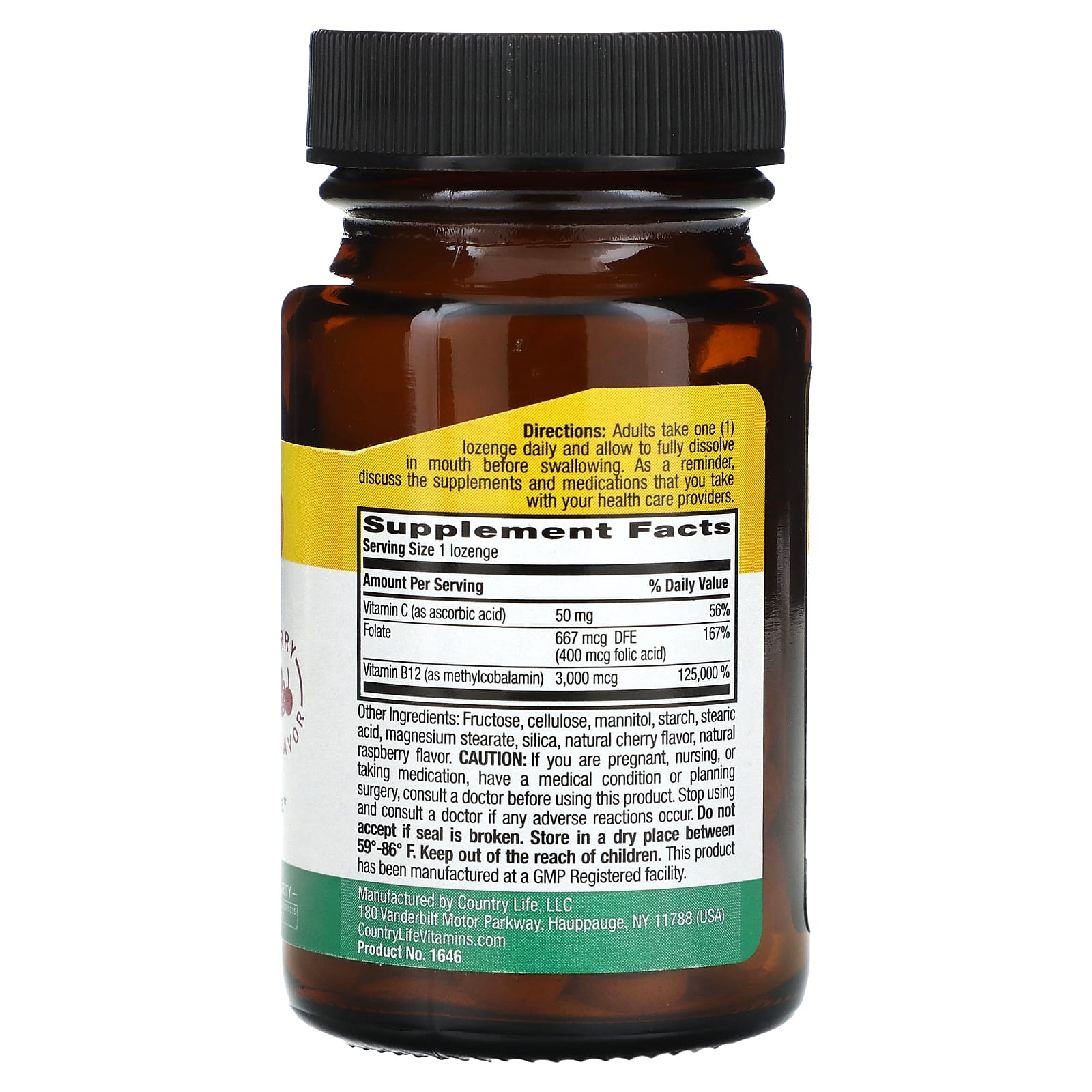 Country Life, Methyl B12, Berry, 3,000 Mcg, 50 Lozenges