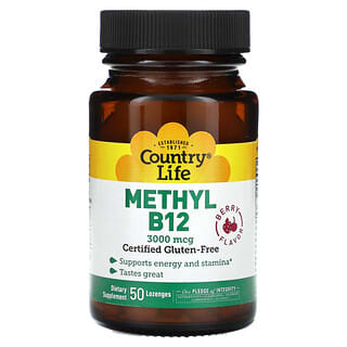 Country Life, Methyl B12, Berry, 3,000 mcg, 50 Lozenges