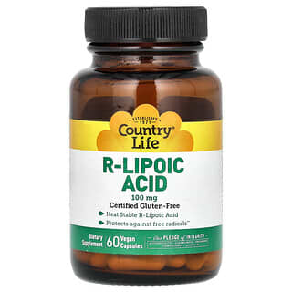 Country Life, Acide R-lipoïque, 100 mg, 60 capsules vegan