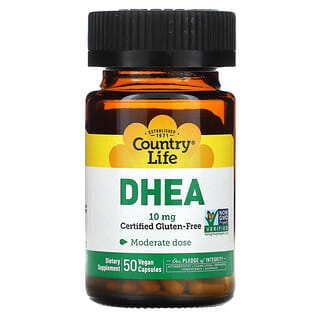 Country Life, DHEA, 10 mg, 50 cápsulas veganas