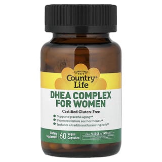 Country Life, Complexe de DHEA pour femme, 60 capsules vegan