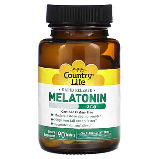 Country Life, Melatonin, 3 mg, 90 Tablets