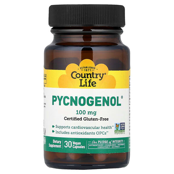 乡村生活, Pycnogenol，100 毫克，30 粒全素胶囊