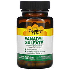 Country Life, Sulfate de vanadyle, 180 capsules vegan