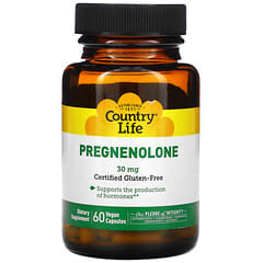 Country Life, Pregnenolona, 30 mg, 60 cápsulas vegetarianas