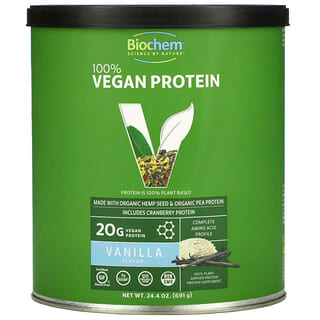 Biochem, 100% Proteína Vegana, Baunilha, 691 g (24,4 oz)