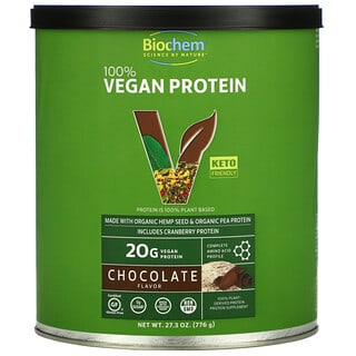 Biochem, 100% веганский протеин, шоколадный вкус, 776 г (27,3 унции)