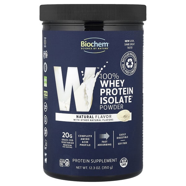 100% Whey Protein Isolate Powder, Natural, 12.3 oz (350 g)