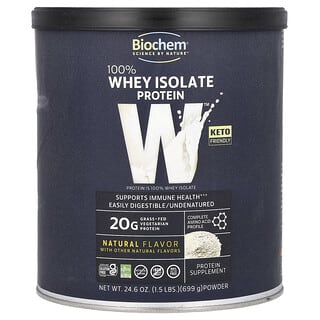 Biochem, 100% Whey Isolate Protein Powder, Natural, 1.5 lbs (699 g)